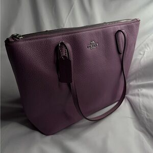 Coach lavender Leather Tote Bag
